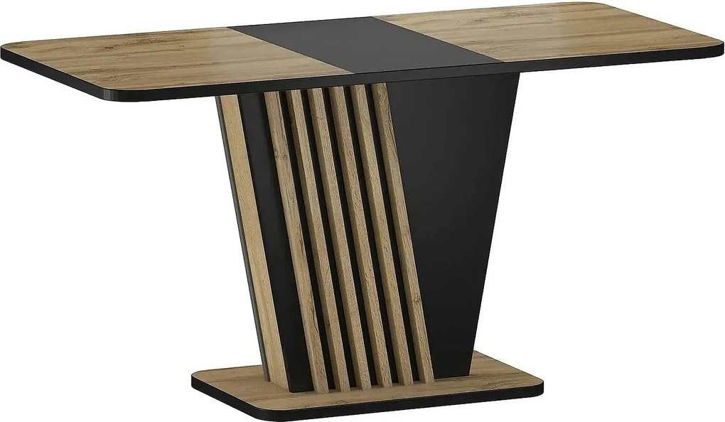 Masa extensibila NEVIO, stejar artisan/negru, PAL, 125/170x75x76 cm