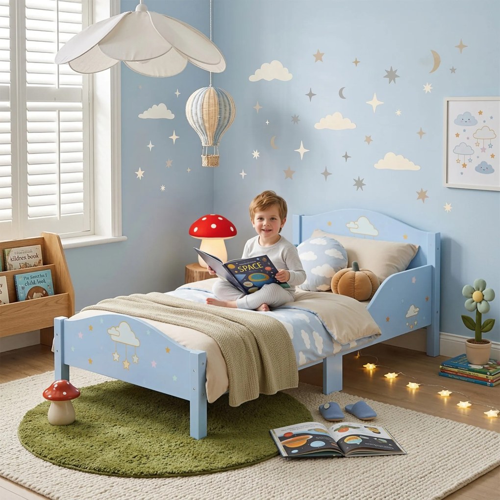 AIYAPLAY Pat Montessori pentru Copii 3-6 Ani Model Nor pentru Camera Copilului, 146 x 76,5 cm, Albastru | Aosom Romania