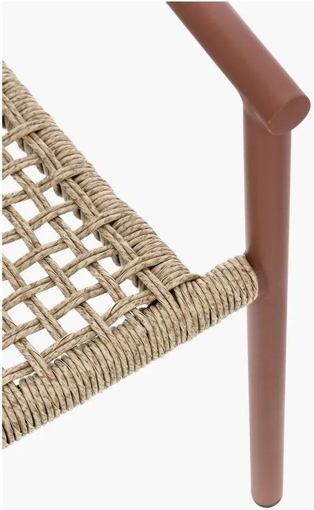 Scaun de grădină roșu/în culoare naturală din metal Canarias – Bizzotto