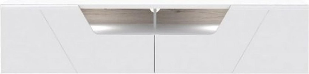 Comoda TV KANDO, alb, PAL, 160x50x38 cm
