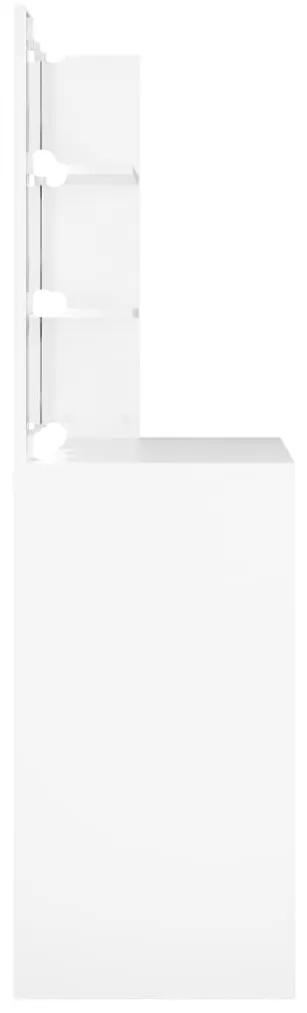 Masa de toaleta cu LED, alb, 74,5x40x141 cm Alb