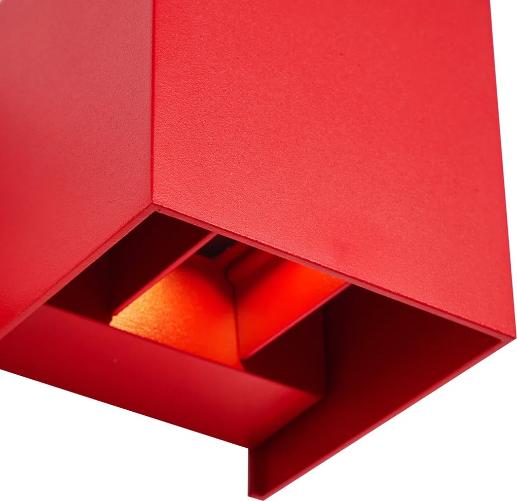 Lampă de perete modernă de exterior roșu închis, cu LED IP54 - Edwin