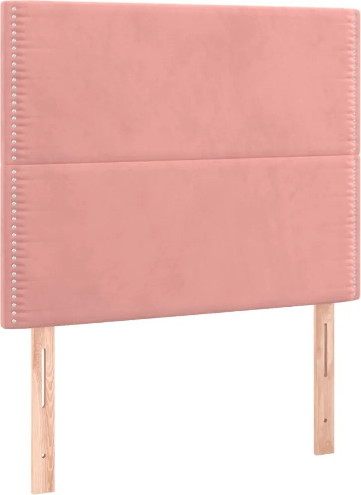 vidaXL Tăblie de pat roz 100x5x118/128 cm catifea