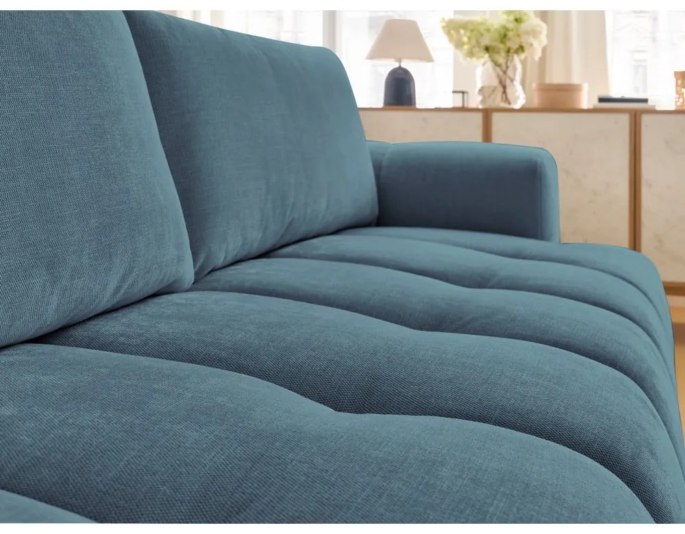 Canapea albastră extensibilă/cu spațiu de depozitare 251 cm Fuji – Bobochic Paris