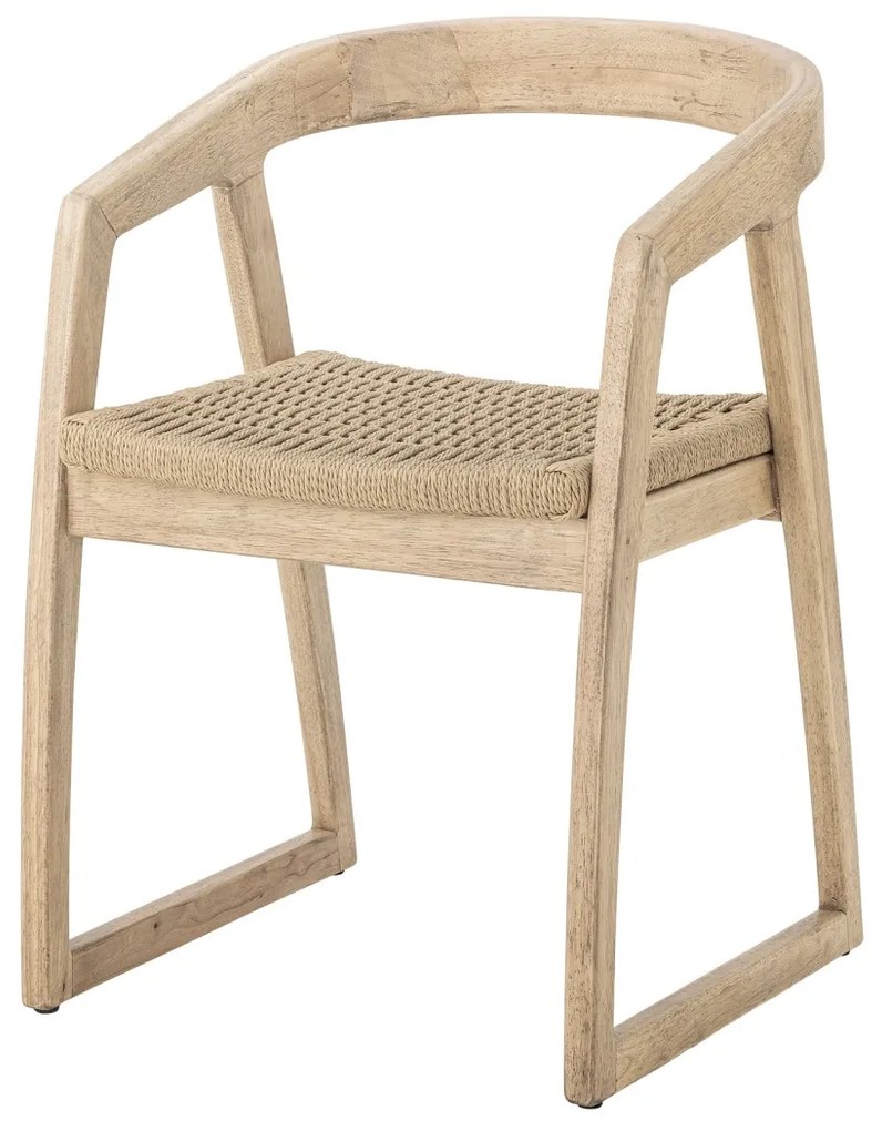 Scaun de dining din lemn de cauciuc cu șezut împletit manual „Serrone”- Creative Collection