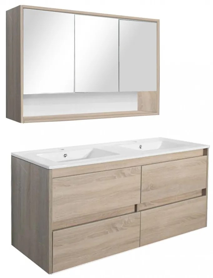 Mobilier complet de baie Porto 120 în culoarea stejarului Sonoma