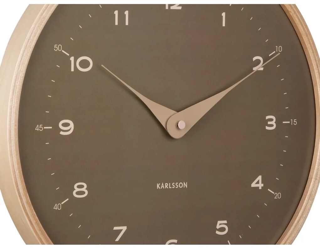 Karlsson 5995MG ceas de perete design, maro,diametru 30 cm