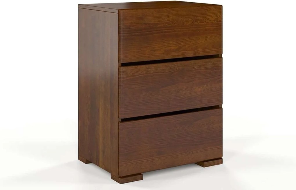 Comodă lemn masiv TerraCraft Pin 3 Sertare, 60 × 45 × 81 cm - Natural