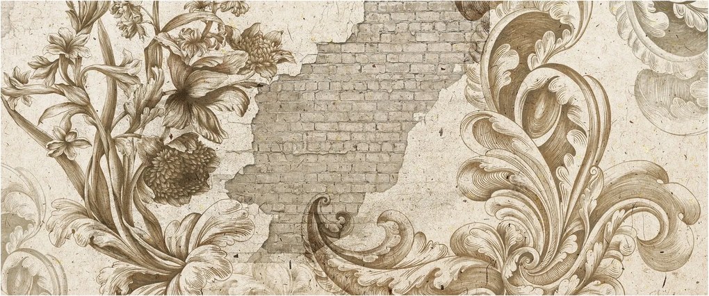 Tablou - Perete cu flori (120x50 cm)