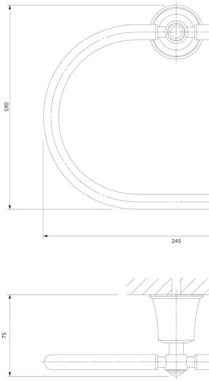 Suport de perete pentru prosoape OMNIRES AL53230CR ART LINE crom lucios