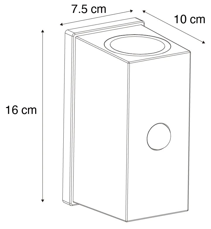 Lampă de perete neagră cu senzor magnetic în 4 trepte, cu LED reîncărcabil - Sandy