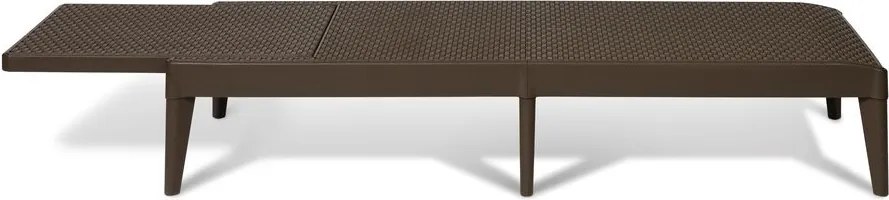 NUMANA șezlong de grădină din plastic, maro