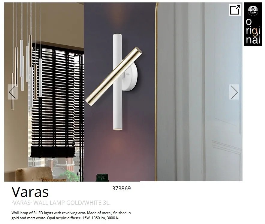 Aplica LED de perete design ultra-modern Varas auriu/alb