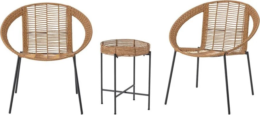 Set mobilier de grădină în culoare naturală din ratan artificial pentru 2 persoane Dudine – Bloomingville
