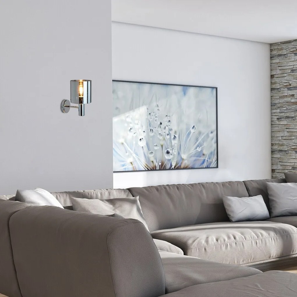 Aplica de perete design modern Donati crom/fumuriu