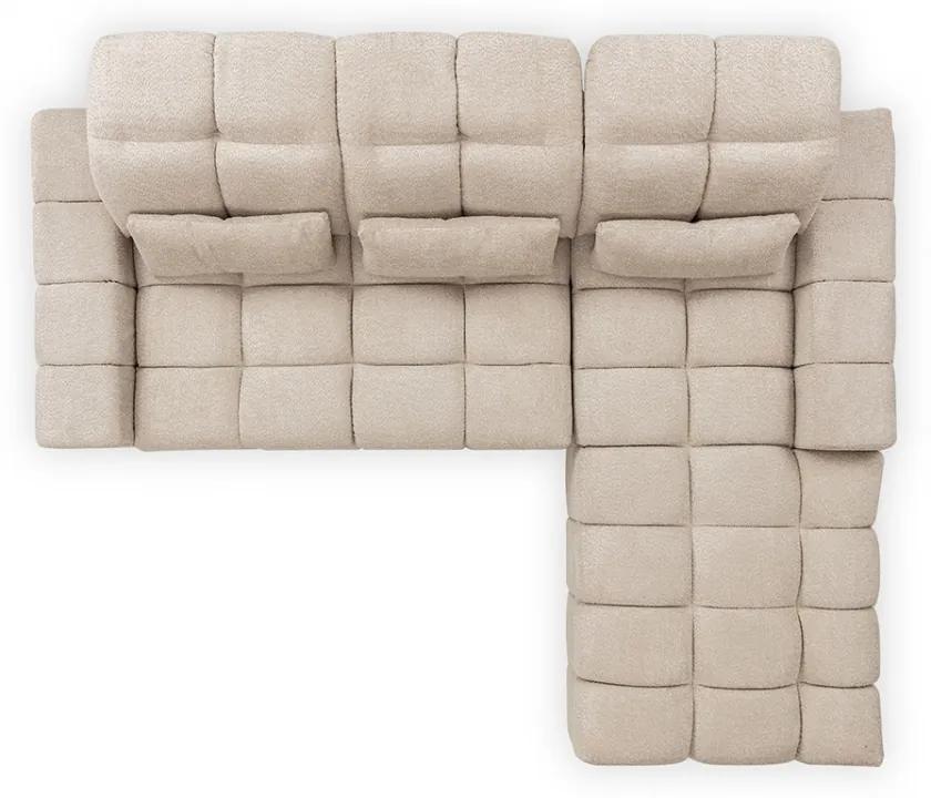 Canapea pe partea dreaptă Magnelio Mini cu scaun extensibil electric și funcție de dormit - bej boucla Catch Me 02