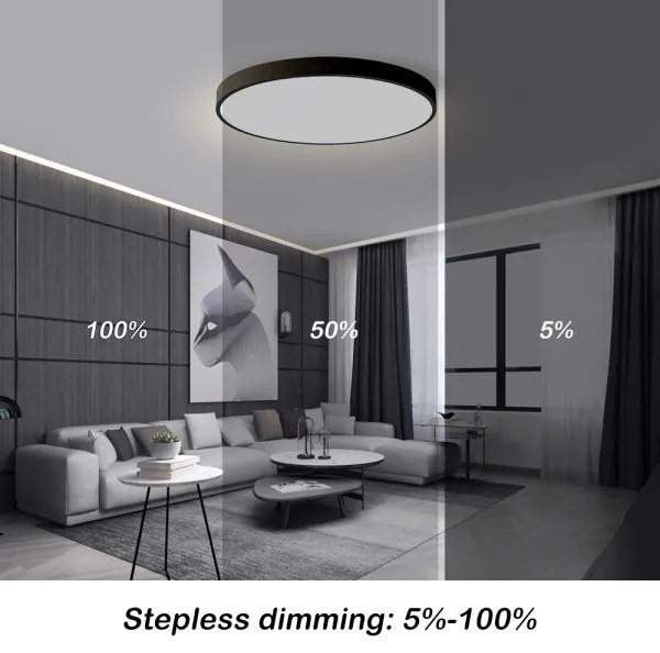 Brilagi - Lampă LED dimerizabilă POOL SMART, 100W, 230V, diam. 80 cm, Wi-Fi Tuya, neagră + telecomandă