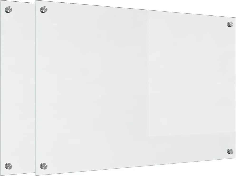 vidaXL Panou de bucătărie 2 pcs Transparent 90 x 60 cm