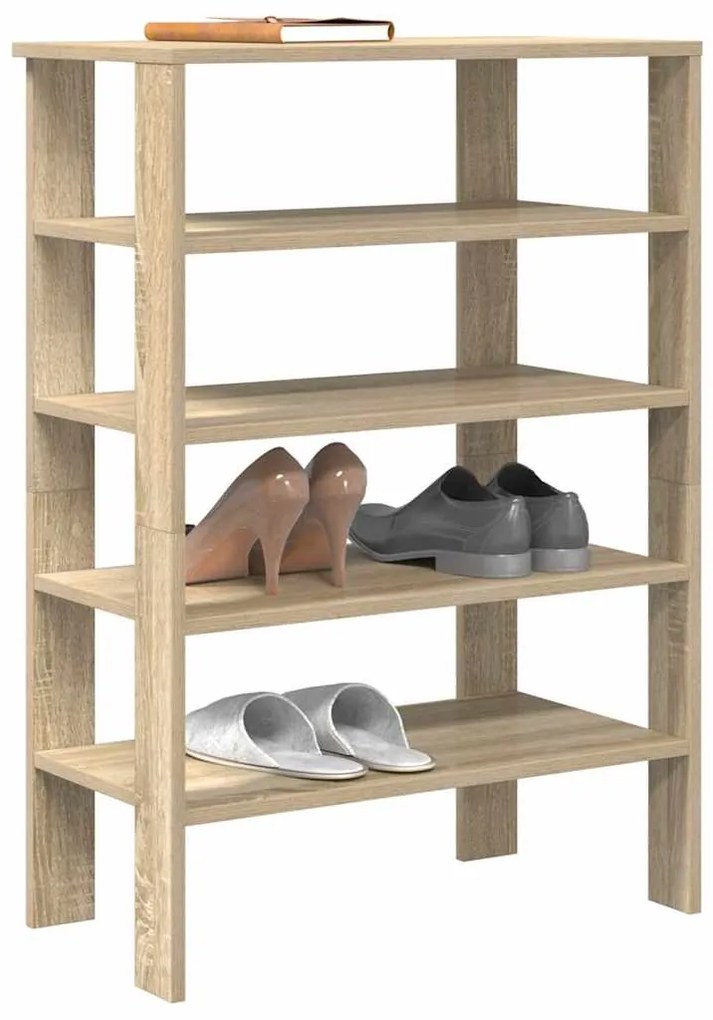 vidaXL Suport de pantofi, stejar sonoma,61x32x87,5 cm, lemn prelucrat