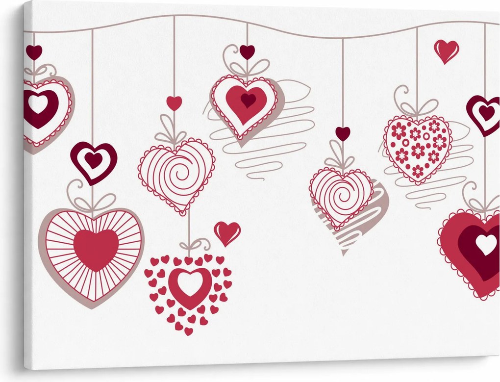 Tablou cu inimiore pictate (70x50 cm)