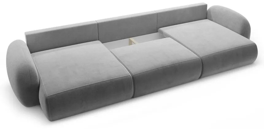 Colțar gri închis extensibil/cu spațiu de depozitare cu tapițerie din catifea (în formă de "U") Tonale – Cosmopolitan Design