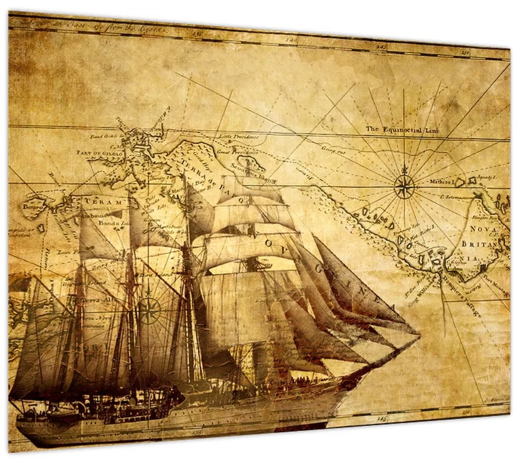 Tablou - Harta veche (70x50 cm)