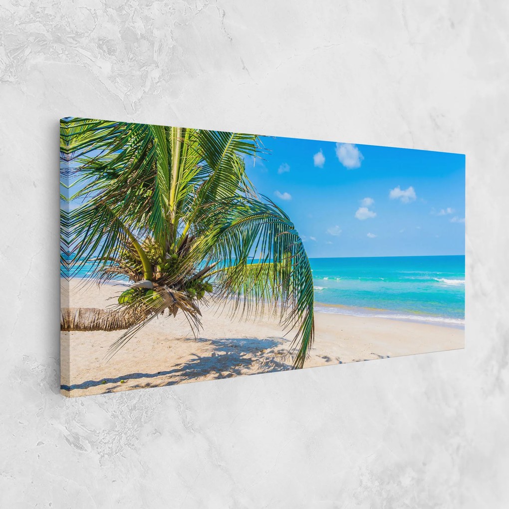 Tablou Canvas, 100x200cm, Dormitor si Living, Peisaje, Plaje, Tropical Beach View