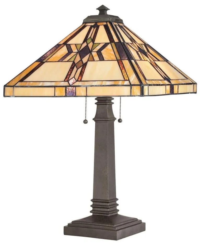 Elstead QZ-FINTON-TL - Lampă de masă Tiffany FINTON 2xE27/60W/230V