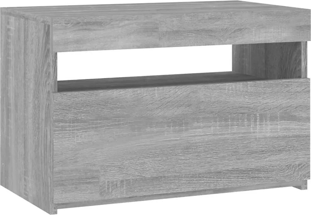 vidaXL Comodă TV cu lumini LED, gri sonoma, 60x35x40 cm