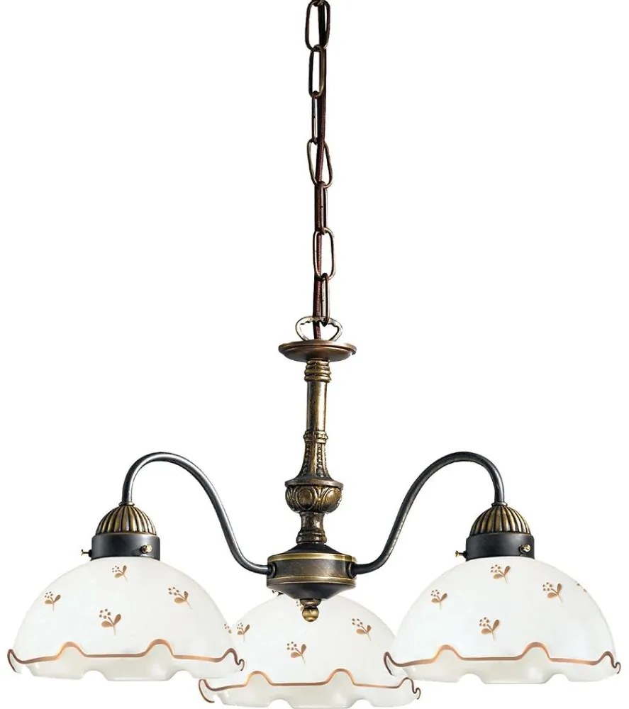 Kolarz 731.83.160 - Candelabru cu lanț NONNA, 3xE27/75W/230V, cu flori, aur roz