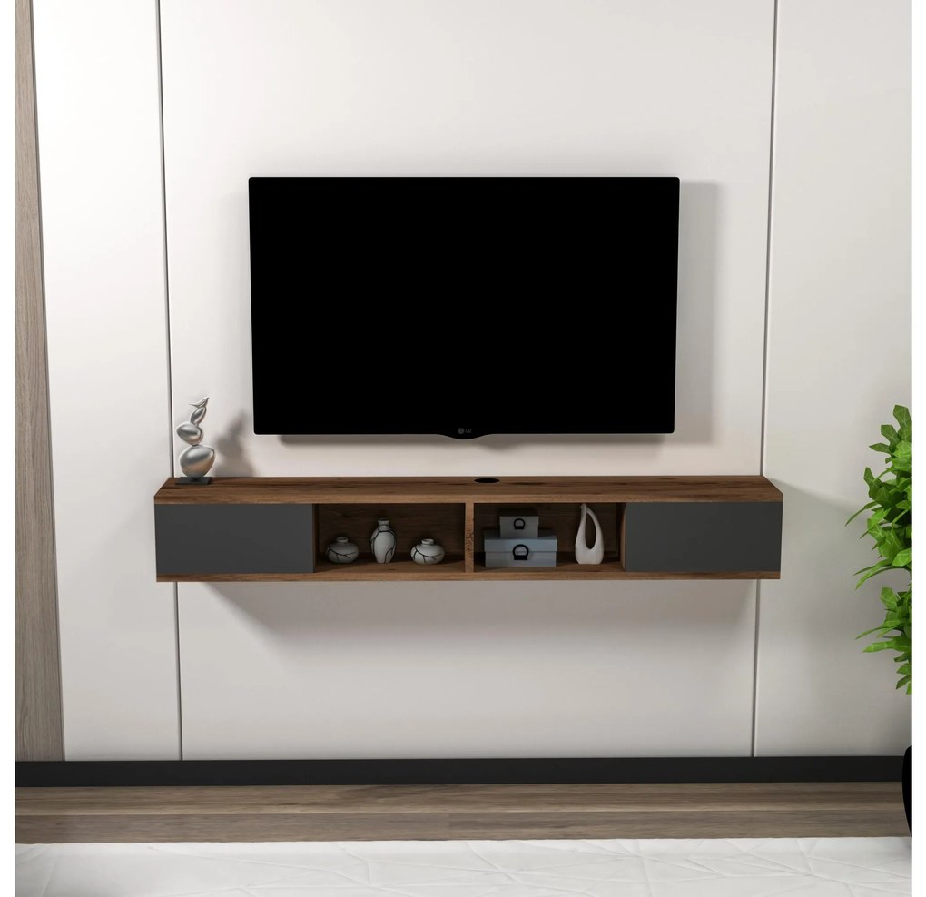 Masă TV/Dulap Mayaren (nuc deschis + antracit). 1107663