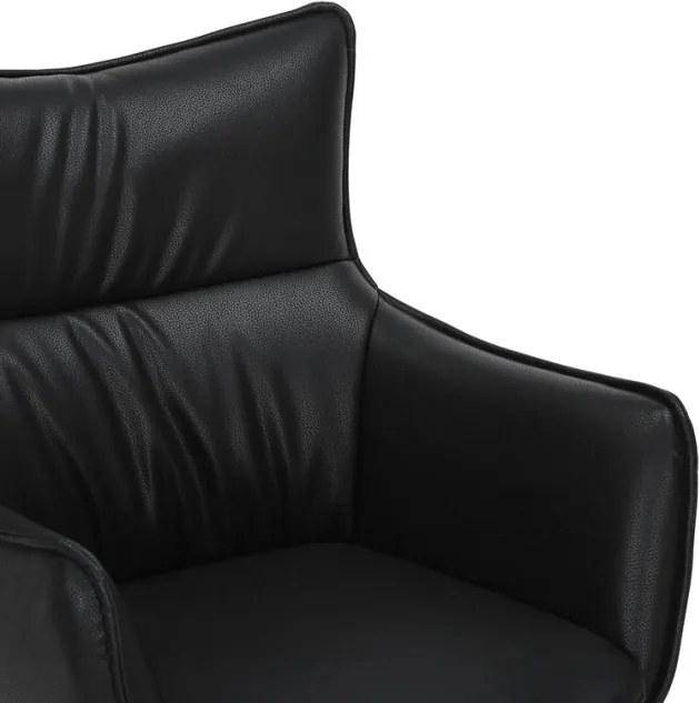 Set de 2 scaune pivotante VOGUE piele sintetica neagra