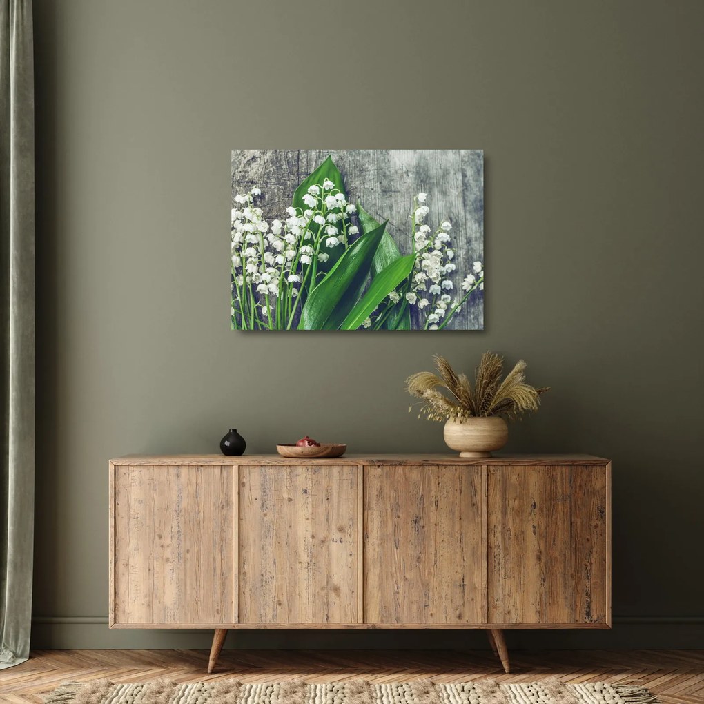Tablou pe sticlă cu lăcrimioare (70x50 cm)