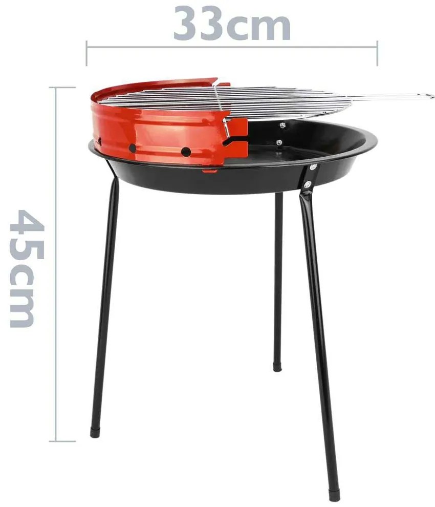 GRATAR ROTUND, 33 CM, NEGRU/ROSU, METAL