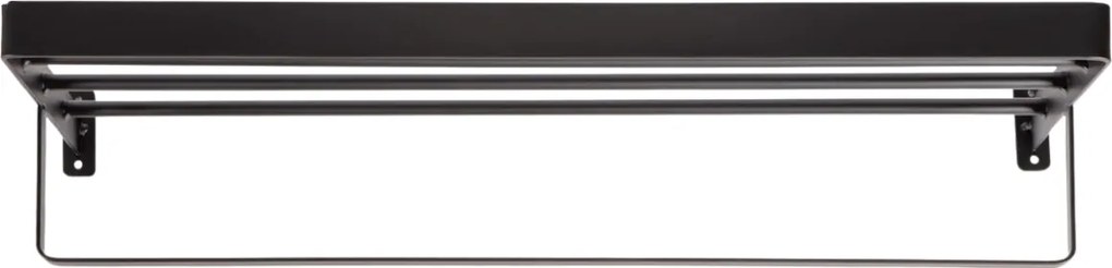 Cuier de perete pentru prosoape HANDY 60x22 cm, negru