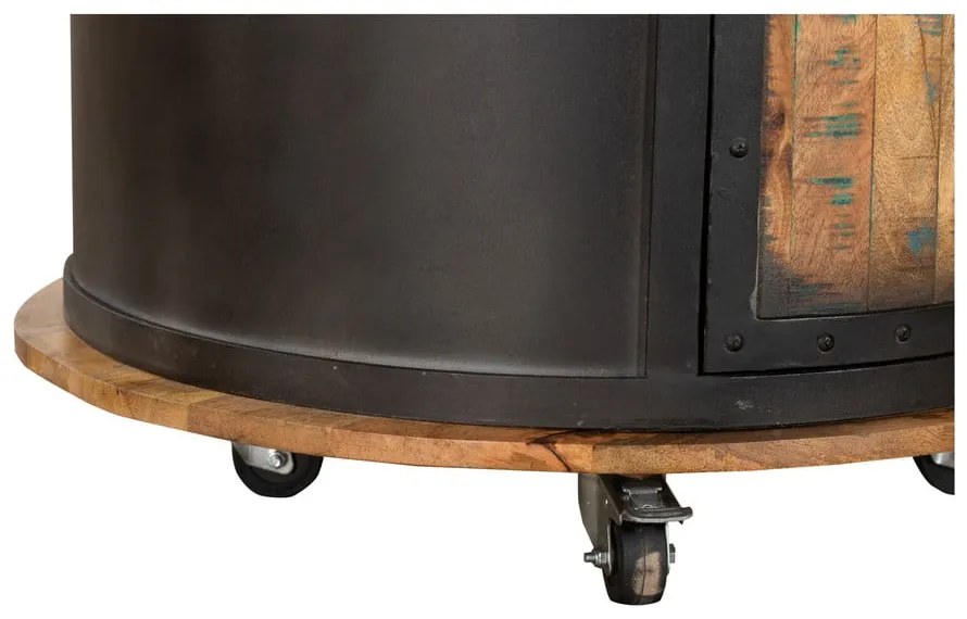 Dulap vinotecă negru din metal număr sticle 9, 60x115 cm Luni – Interia Home &amp; Living