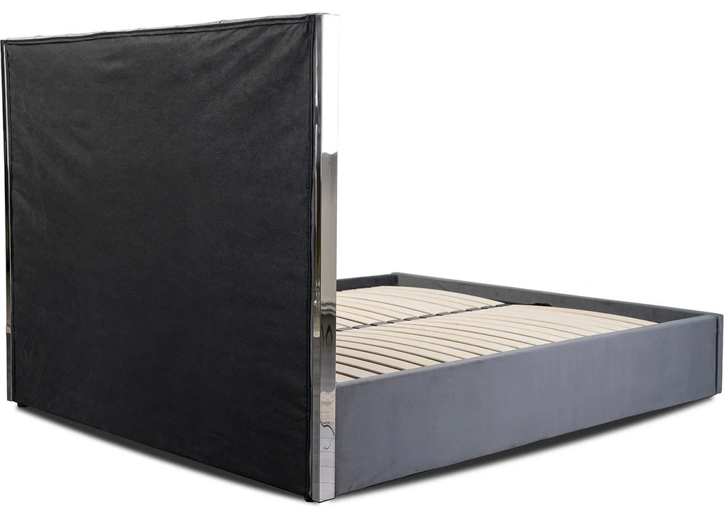 JAKS Patul cu spațiu de depozitare 160 x 200 cm Emilio gri