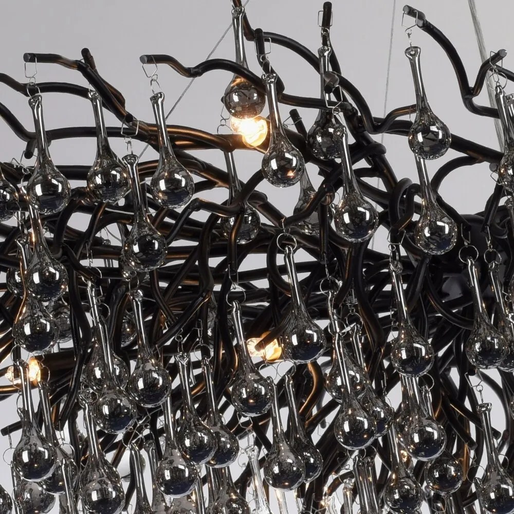 Lustra suspendata design magnific ICICLE negru, 75x150cm