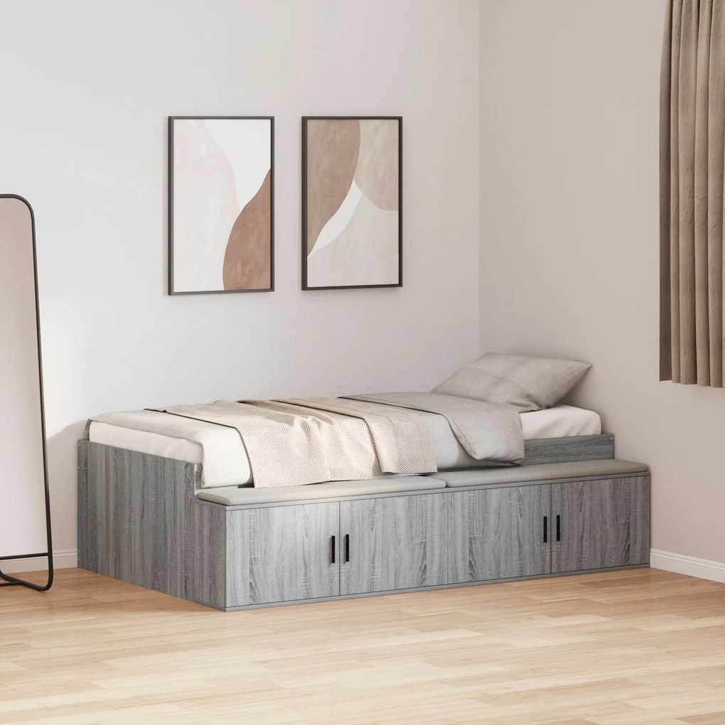 vidaXL Cadru de Pat Gri Sonoma 90x200 cm