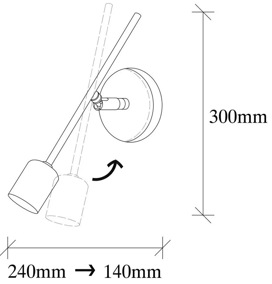 Aplică de perete argintie cu alimentare la priză Mizrak – Opviq lights