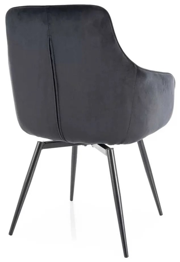Scaun de bucătărie Alcano Velvet, negru