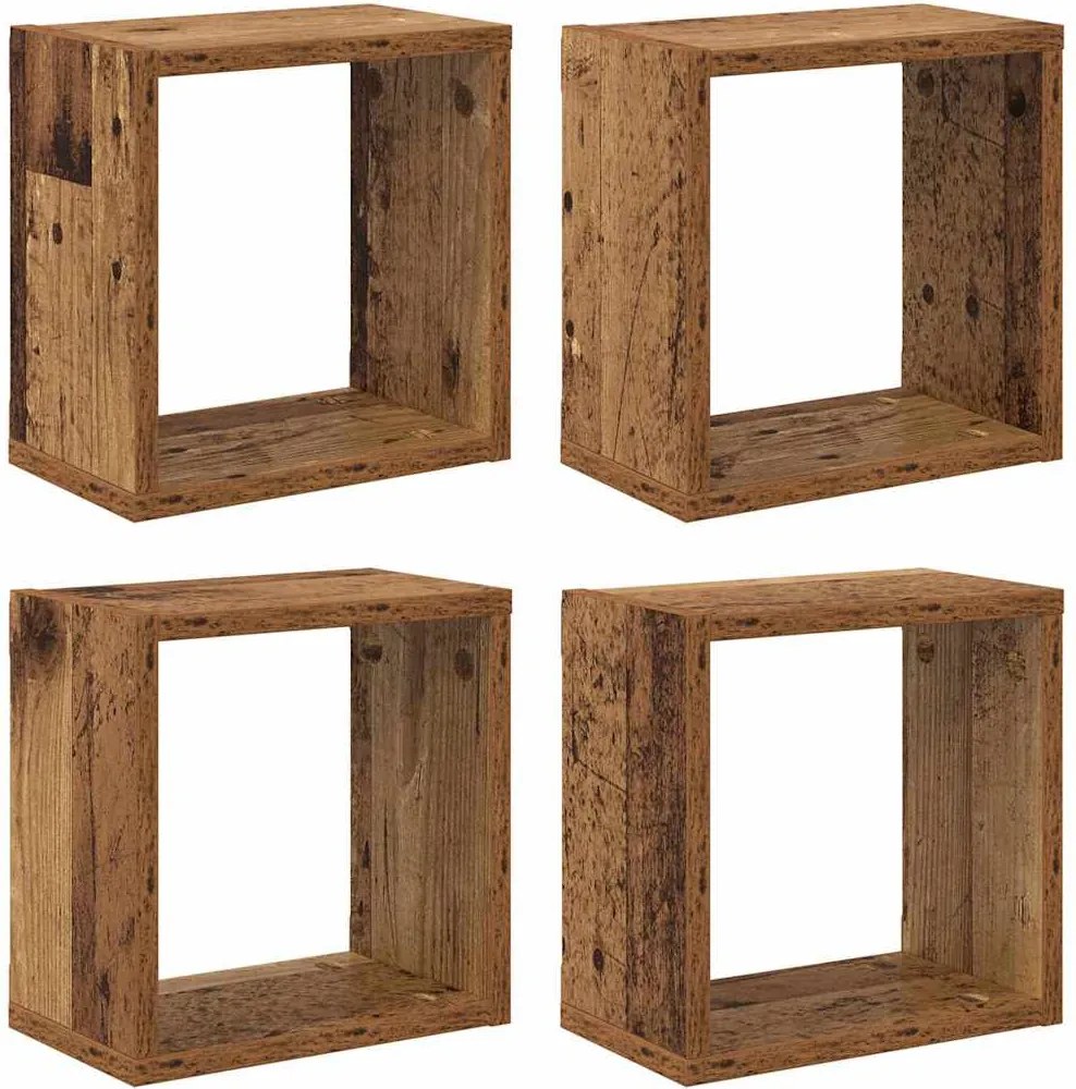 vidaXL Șemele de perete cu raft Pe perete Lemn vechi Lemn compozit