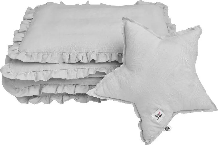 Set de cuvertura si perna din in pentru patut cu umplutura STONE GRAY, marime S