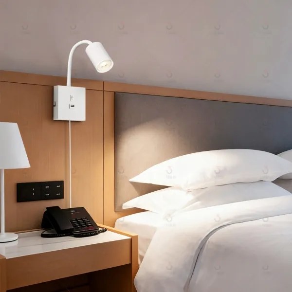 Immax NEO 08296L - Lampă de perete cu USB PUNTO 1xGU10/9W/230V albă
