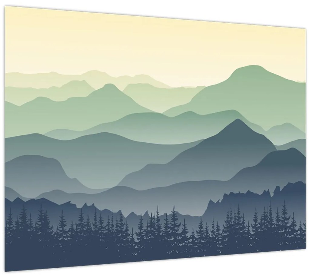 Tablou pe sticlă - Muntele Pădure (70x50 cm)