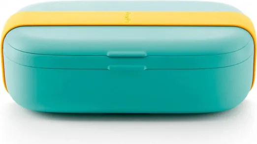 Cutie alimentară pentru pranz Lekue On The Go 1010236, 500 ml, Inchidere ermetica, Tacamuri, Supapa microunde, Turcoaz