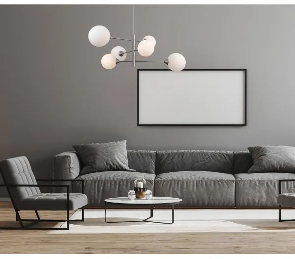 Lustră pe tijă EVORA 6xG9/5W/230V nichel ITALUX PND-55342-6-SN