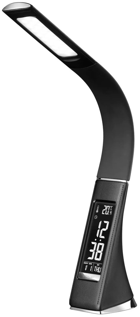 Lampa de masa LED cu display, cap rotativ, neagra