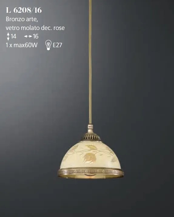 Pendul din alama cu sticla decorata design italian D-16cm 6208