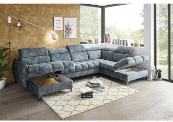 Coltar ext. Togo, Dreapta, Smoke Blue, 347 x 82 x 221 cm.